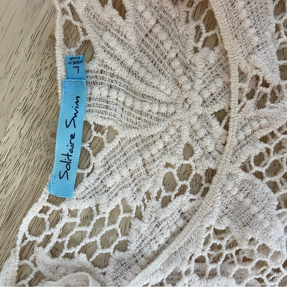 Solitaire Swim Cotton Swim Dress Crochet Coverup Women’s Large - Picture 6 of 8